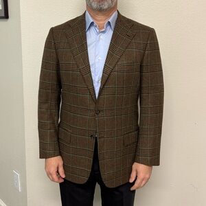 Kiton Brown Checkered Blazer